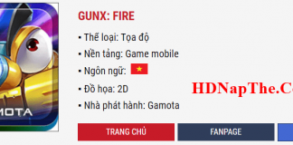 Hướng dẫn nạp thẻ GunX: Fire gamota chính xác và nhanh nhất nap the gunx fire min