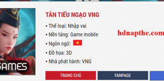 Cách Nạp Thẻ Tân Tiếu Ngạo VNG và nhận quà khi nạp nap the tan tieu ngao vng min